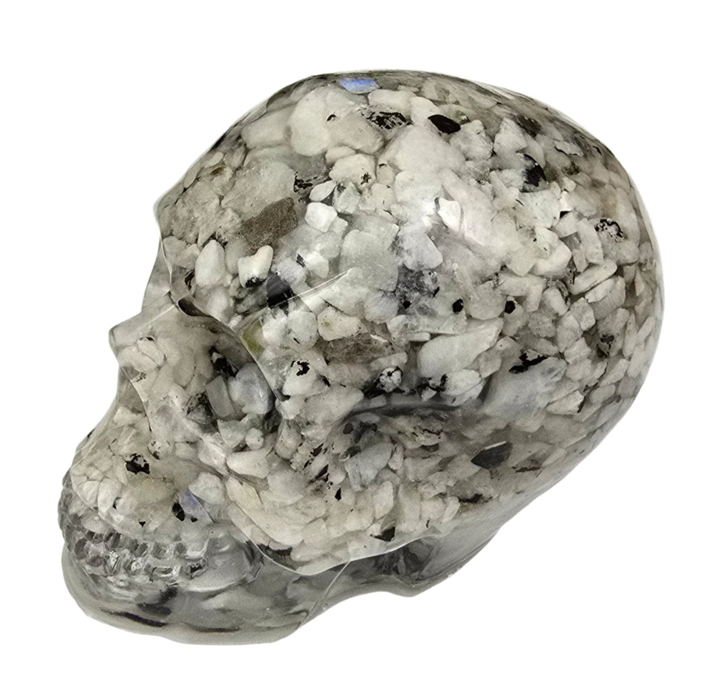 Rainbow Moonstone Skull
