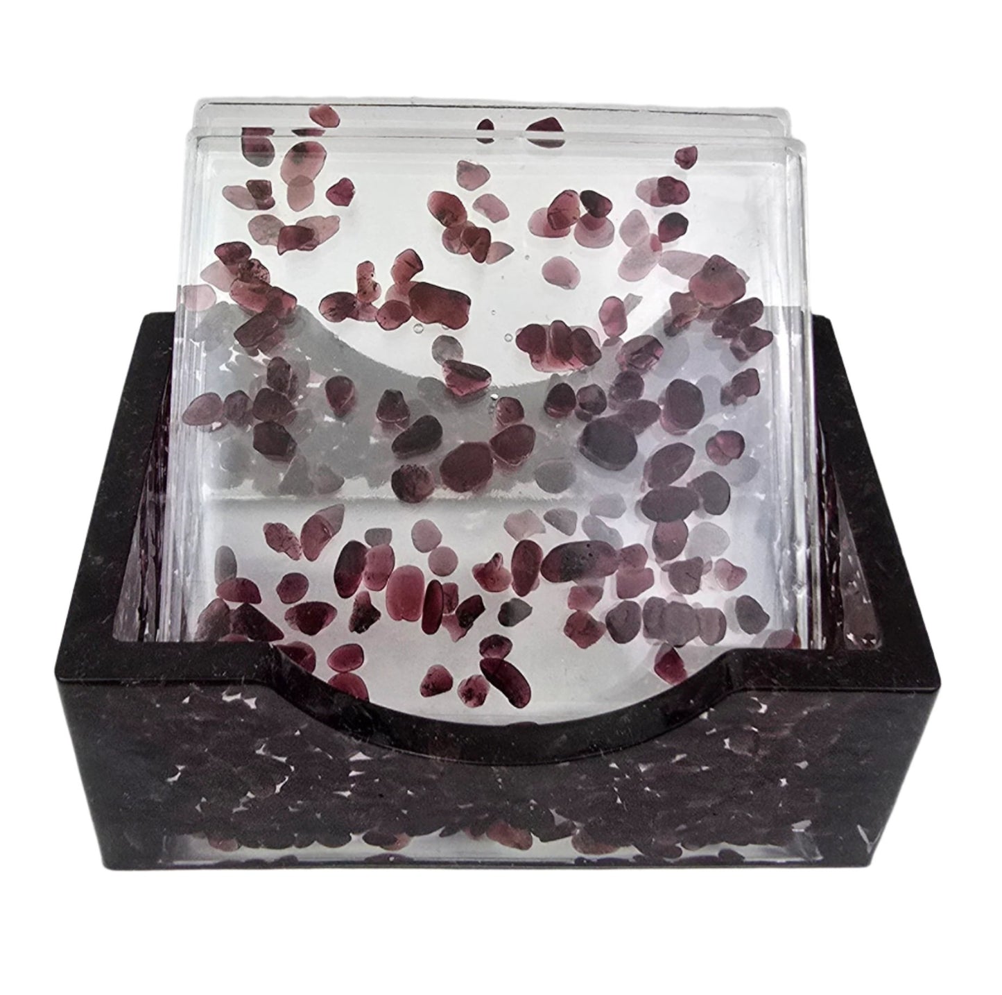 Square Coaster Set - Garnet