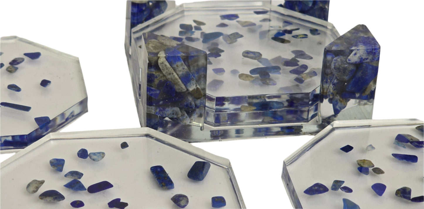 Octagon Coaster Set - Lapis Lazuli