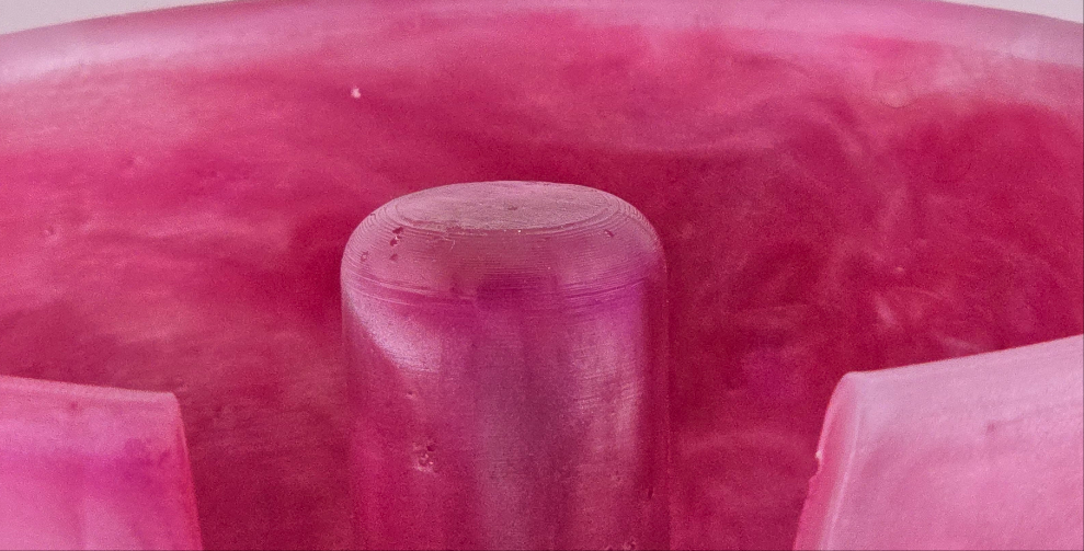 Dynamic Color Epoxy Resin Paper Towel Holder Pink "Cotton Candy" close-up
