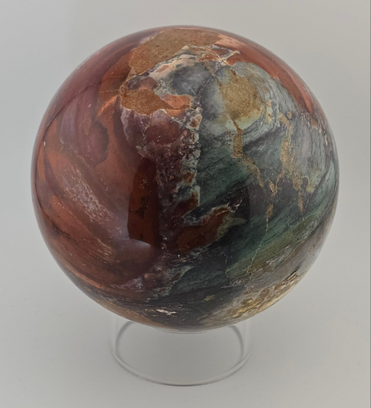 9.44lb Ocean Jasper Sphere w/Stand