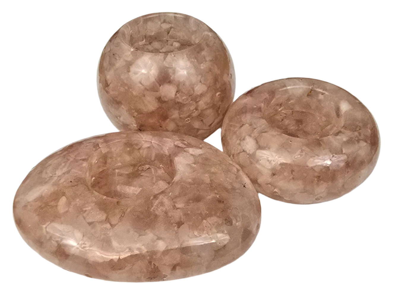 Modern Tea Light Holders - Rose Quartz