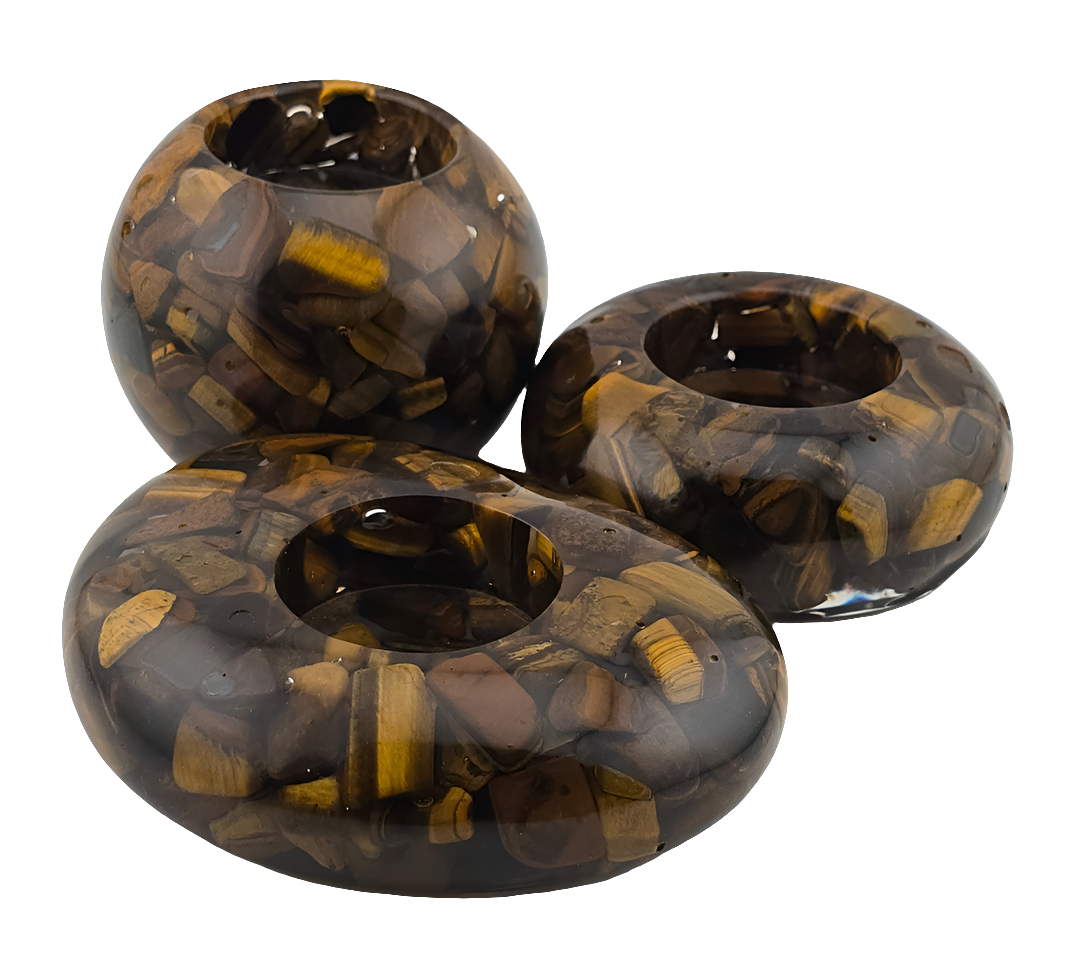 Modern Tea Light Holders - Tiger's Eye
