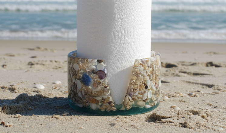 Large Paper Towel Holder - Seashell