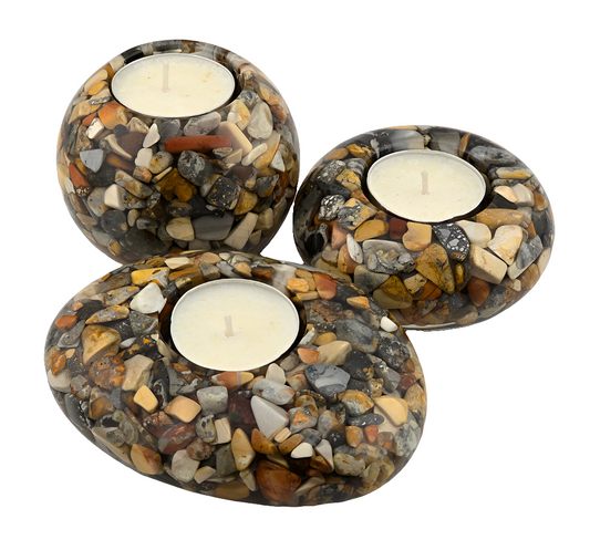 Modern Tea Light Holder Set - Malingo Jasper