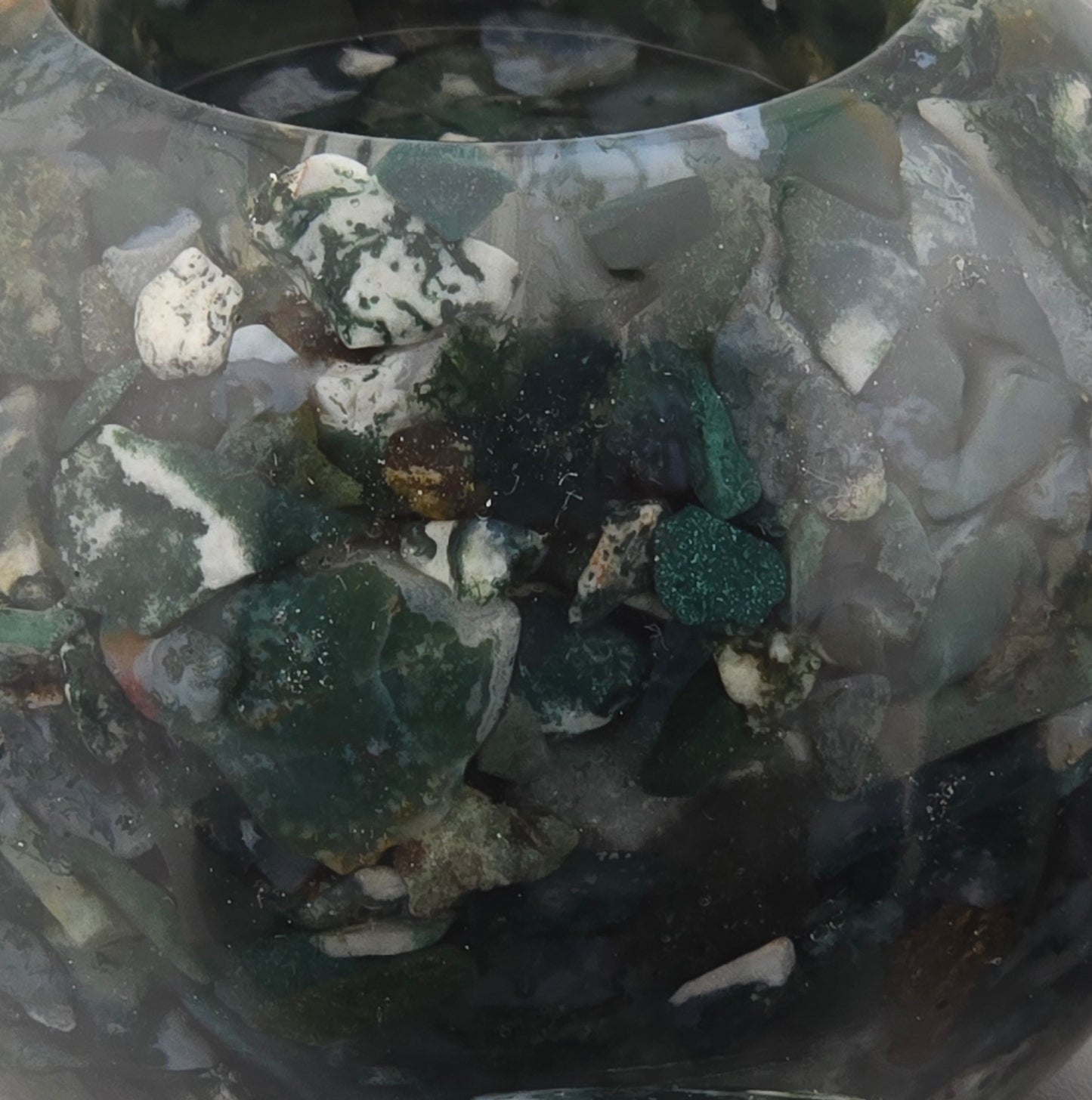 Modern Tea Light Holder Set - Moss Agate