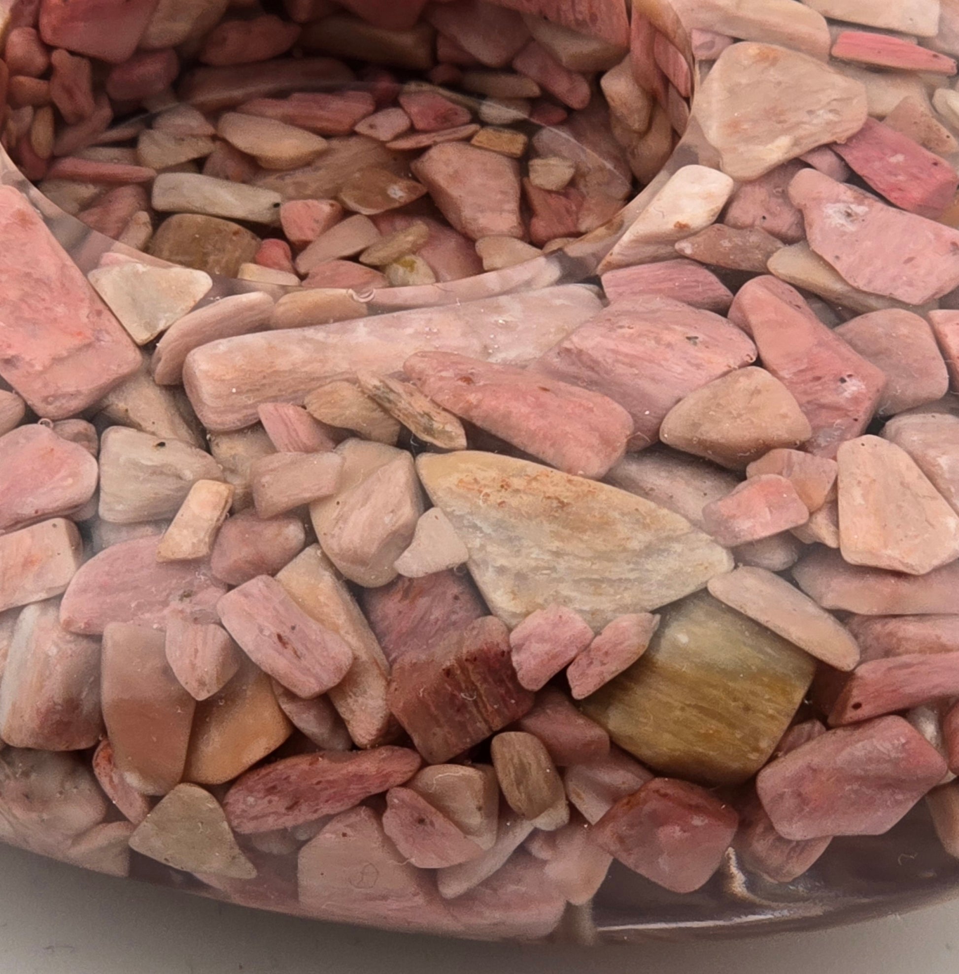 Pink Opal Tea Light Holder Set closeup