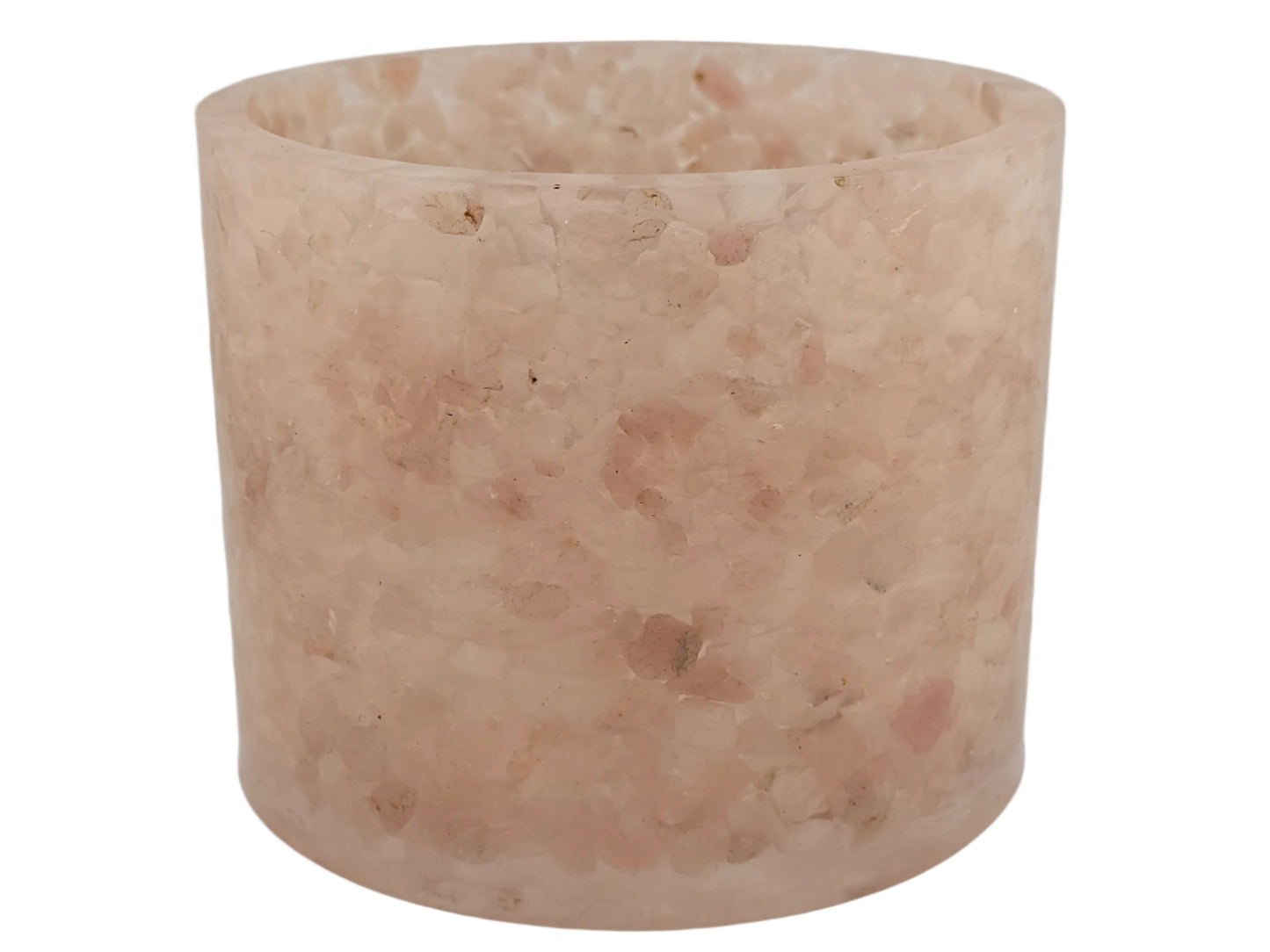 Rose Quartz 5.9" Planter, natural stone, epoxy resin, white background