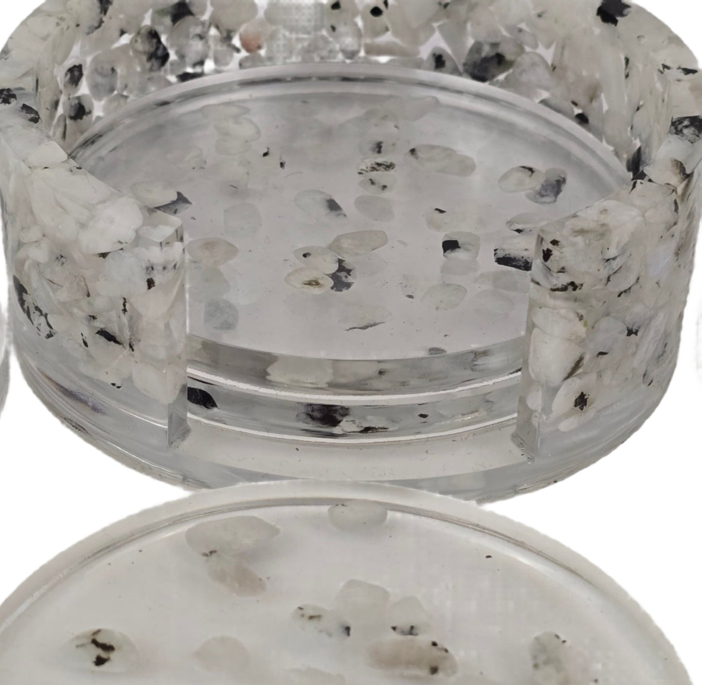 Round Coaster Set - Rainbow Moonstone