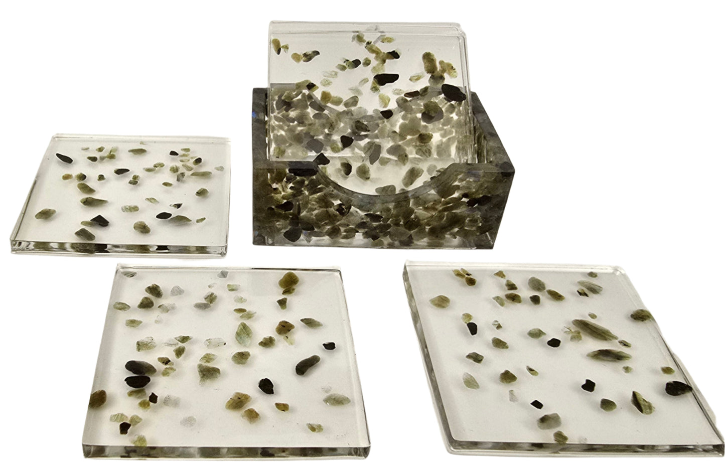 Square Coaster Set - Labradorite