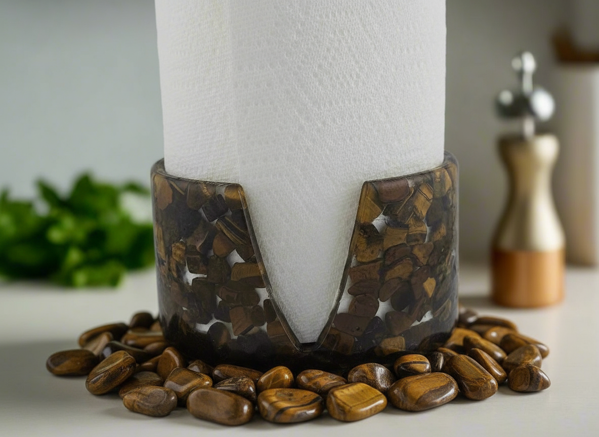 Large Paper Towel Holder - Tiger's Eye