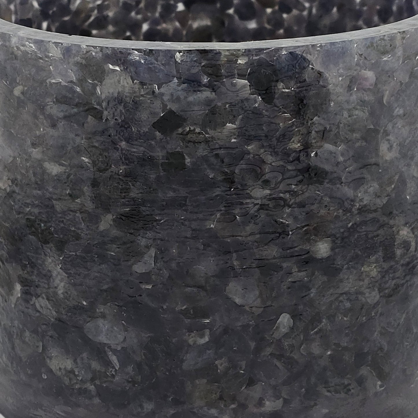 Iolite 5.9" Planter, natural stone, epoxy resin, close up