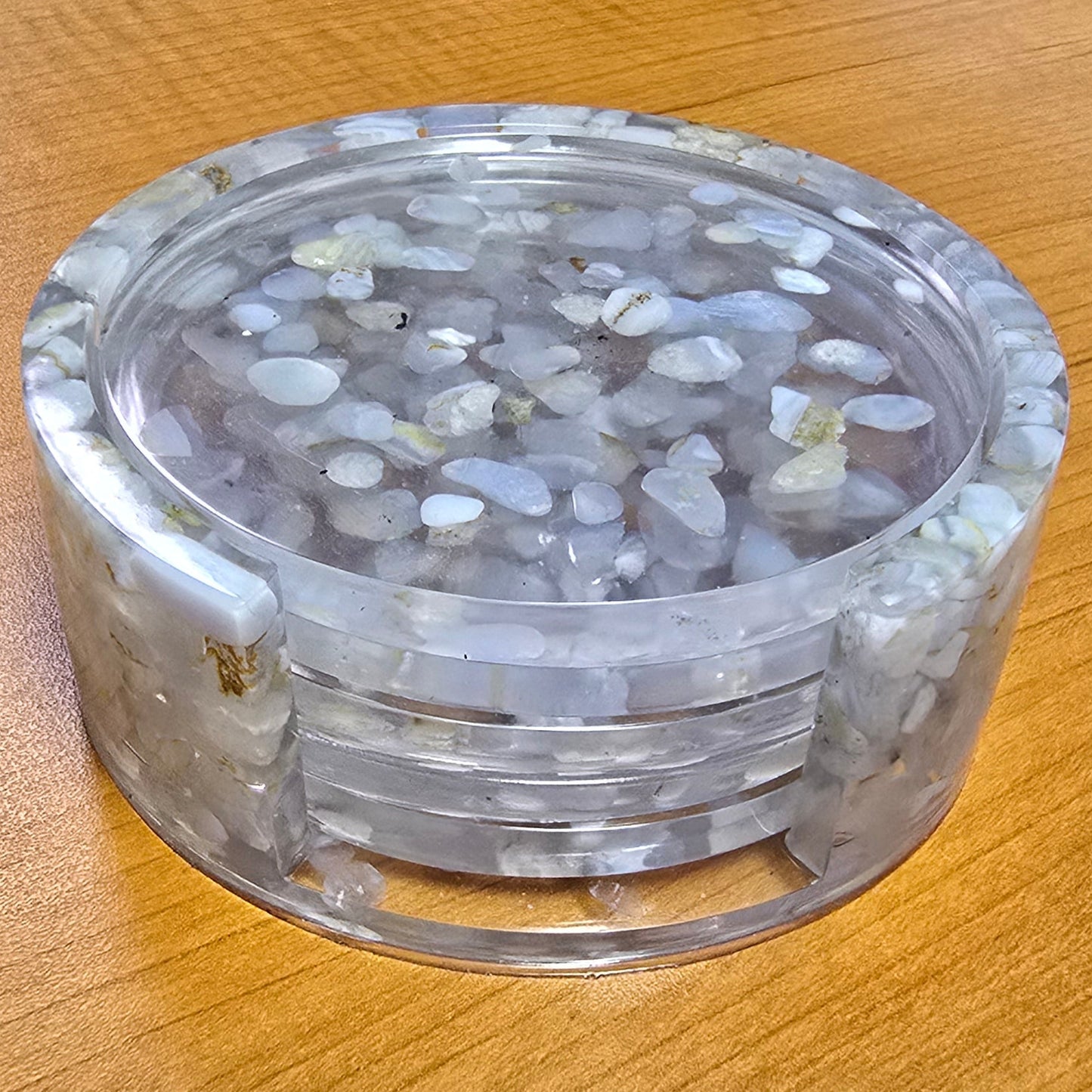 Round Coaster Set - Blue Lace Agate