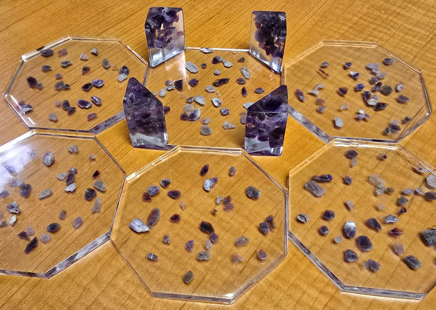 Octagon Coaster Set - Amethyst