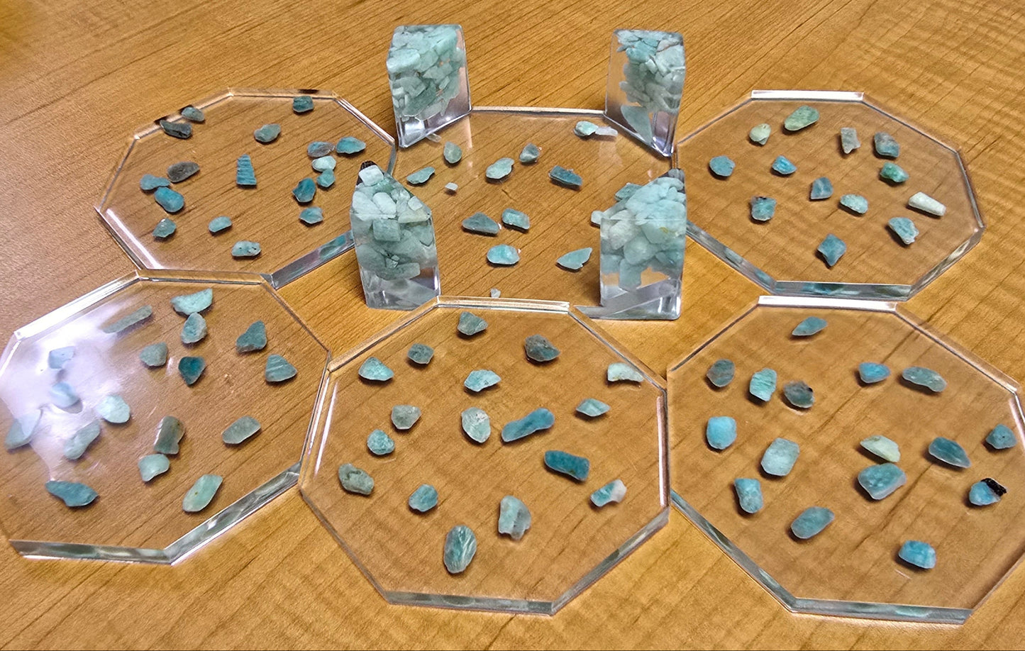 Octagon Coaster Set - Amazonite