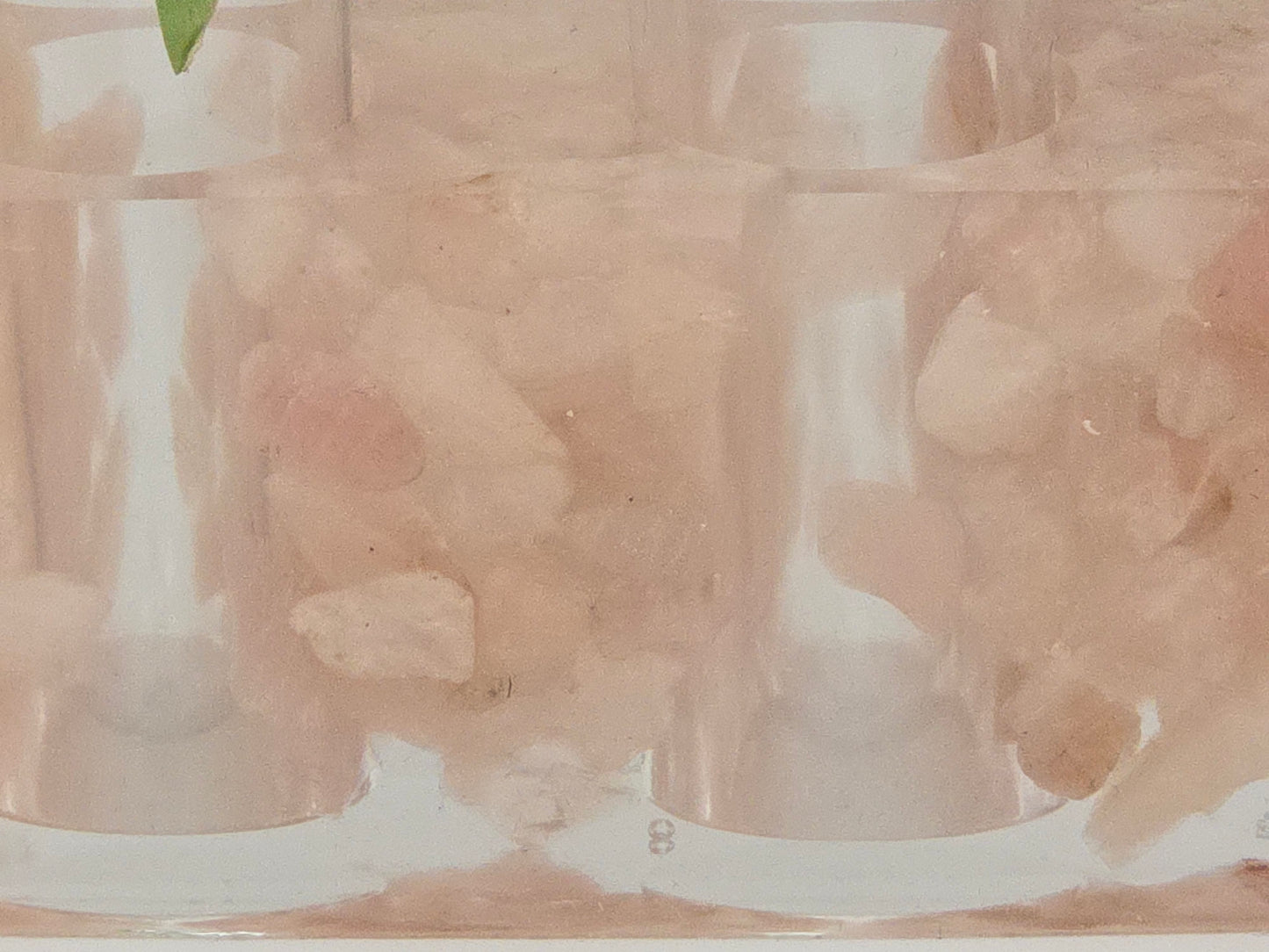 Rose Quartz Propagation Station natural stone, epoxy resin close up
