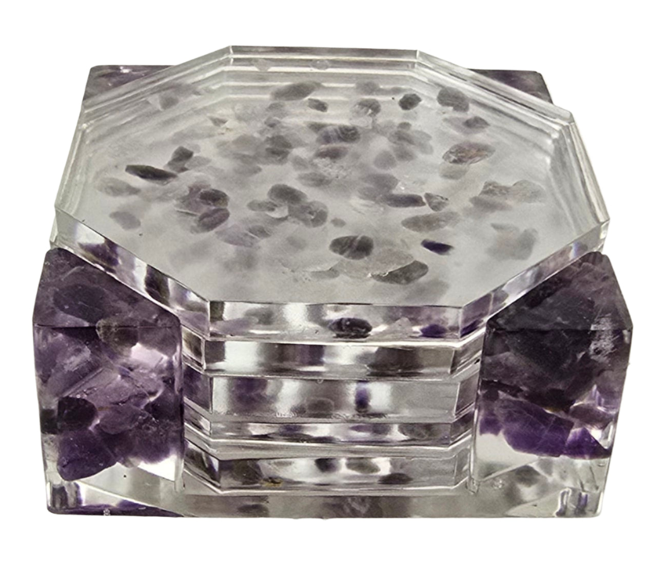Octagon Coaster Set - Amethyst