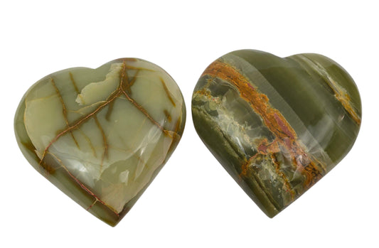 LARGE Green Calcite Hearts