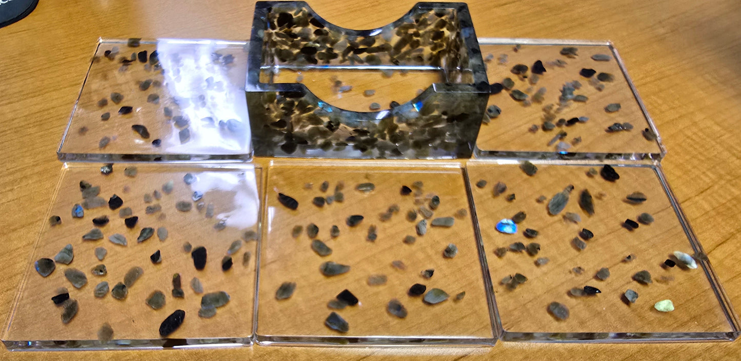 Square Coaster Set - Labradorite