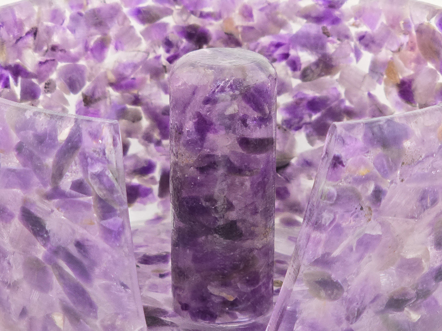 Large Amethyst crystal Paper Towel Holder Close-up