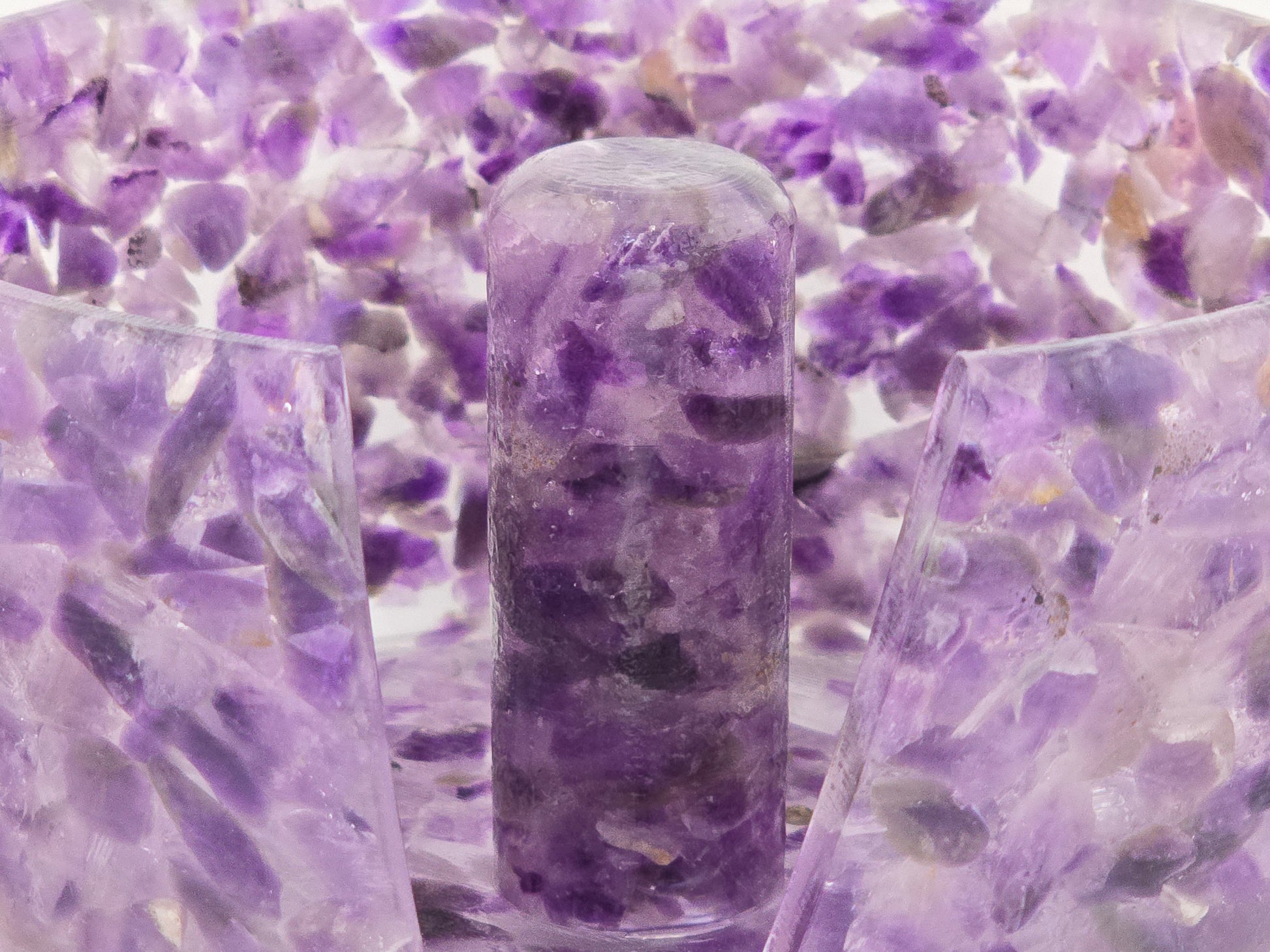 Large Amethyst crystal Paper Towel Holder Close-up