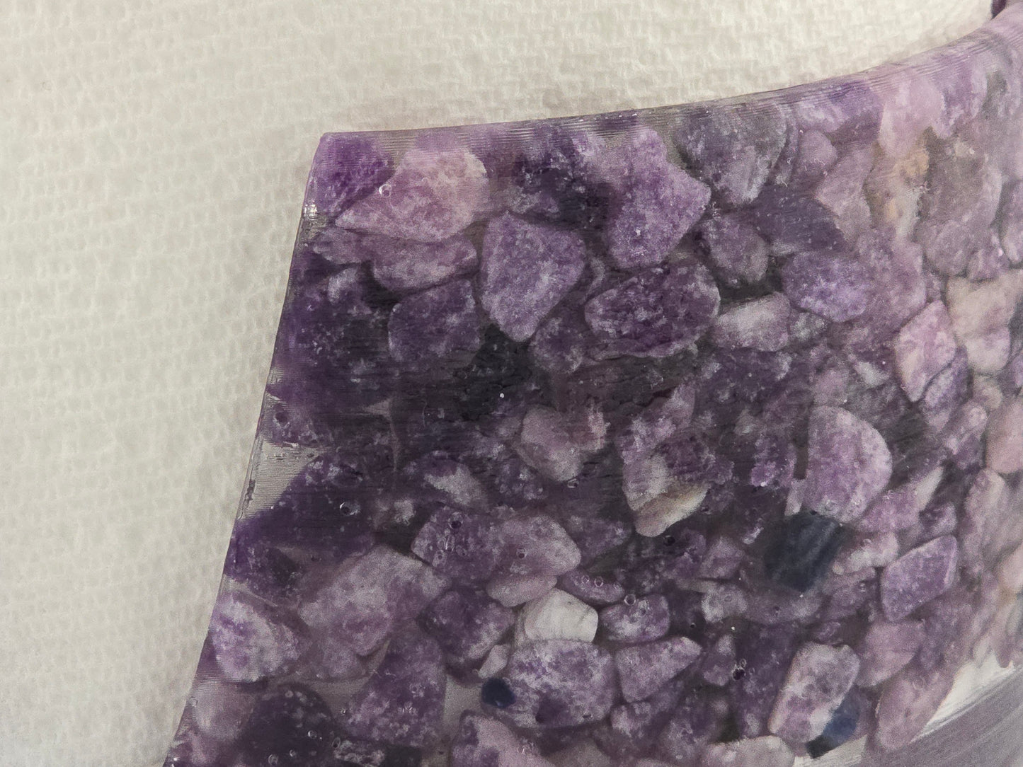 Close-up of Lepidolite Paper Towel Holder