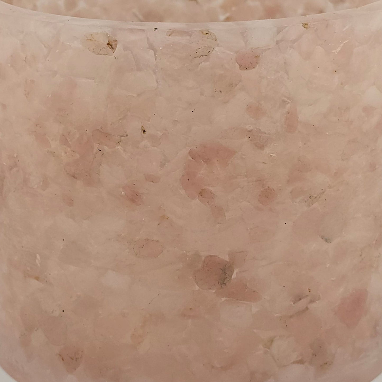 Rose Quartz 5.9" Planter, natural stone, epoxy resin, Close up