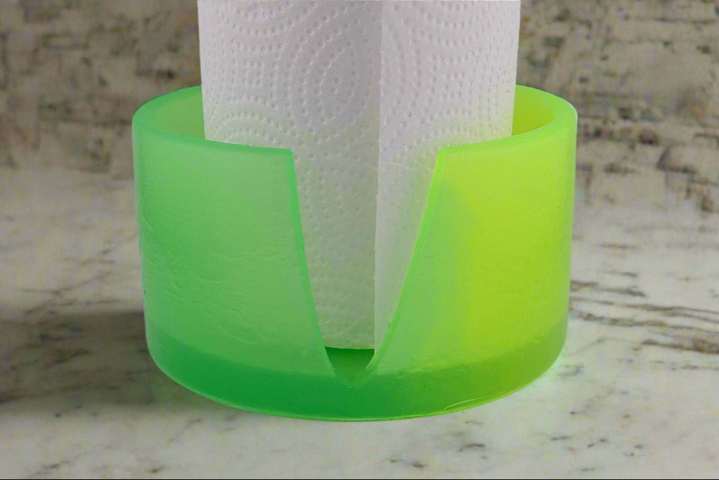 Glow-in-the-Dark Large Paper Towel Holder- Green/Yellow (countertop)
