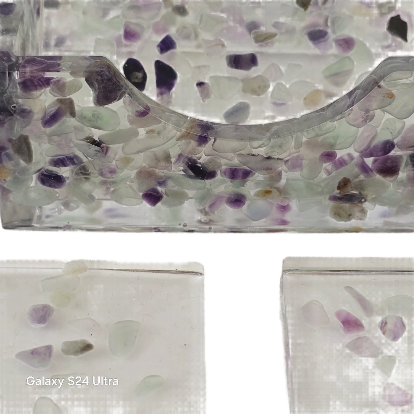 Square Coaster Set - Rainbow Fluorite