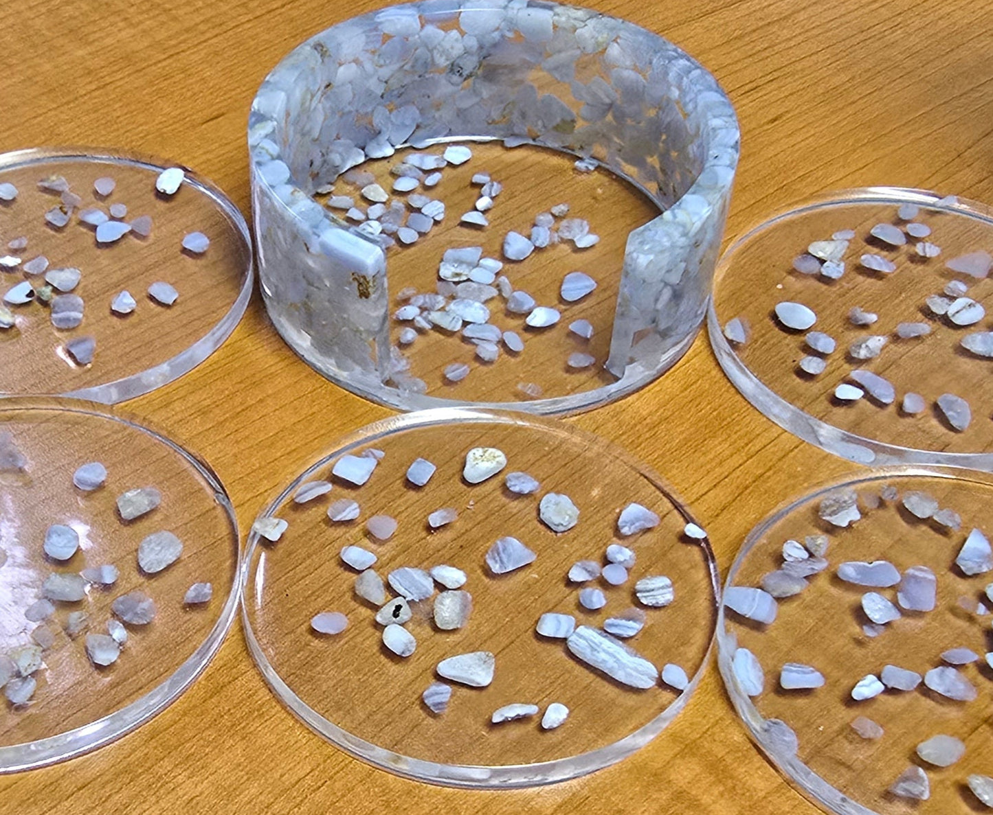 Round Coaster Set - Blue Lace Agate