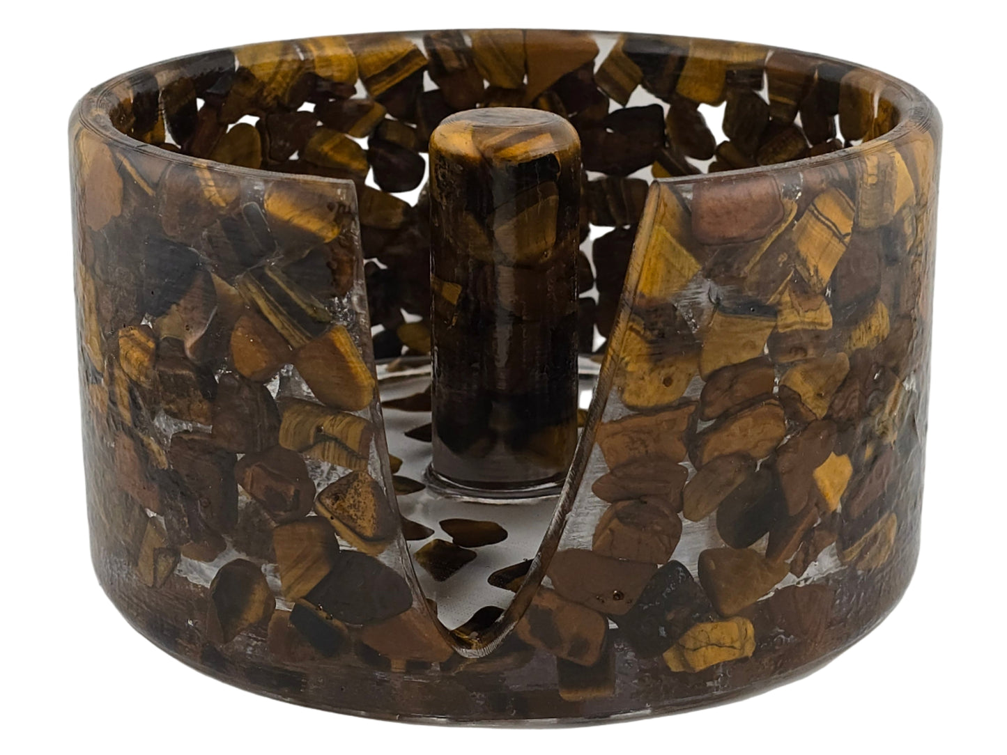 Tiger's Eye Paper Towel Holder on white background