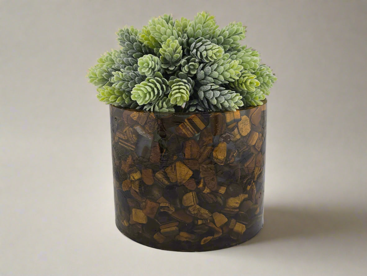 5.9" Tiger's Eye Planter neutral background