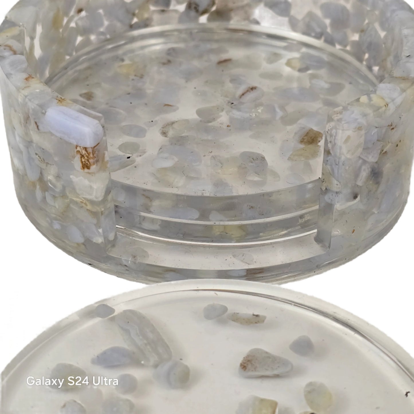 Round Coaster Set - Blue Lace Agate