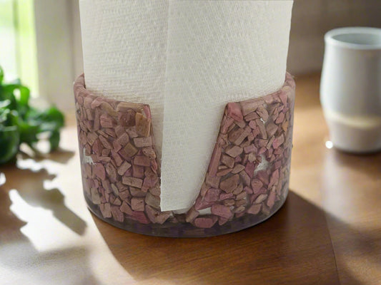 Large Paper Towel Holder Pink Opal-Counter Top