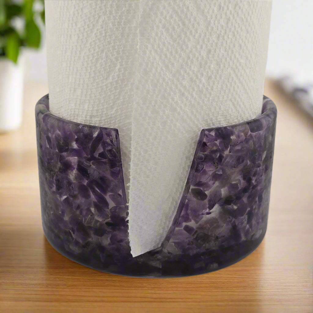 Large Amethyst Paper Towel Holder - with Roll