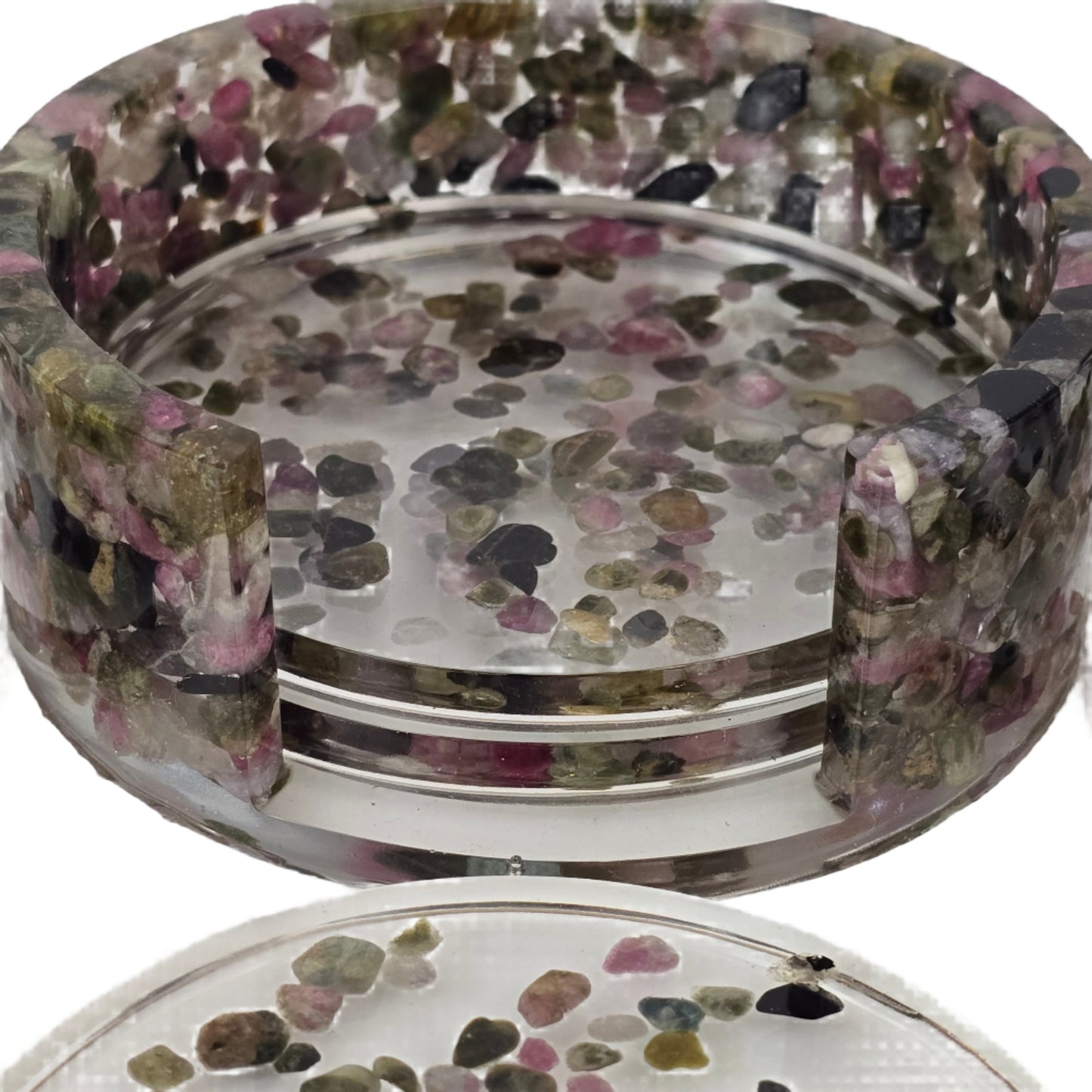 Round Coaster Set - Multi-color Tourmaline