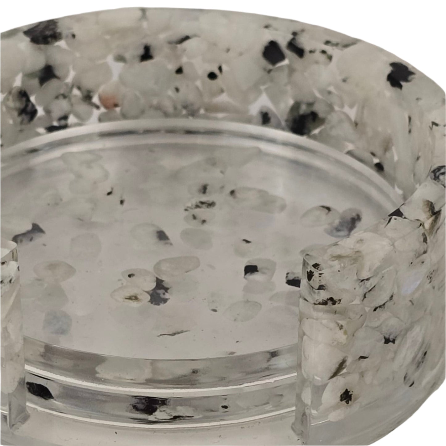 Round Coaster Set - Rainbow Moonstone