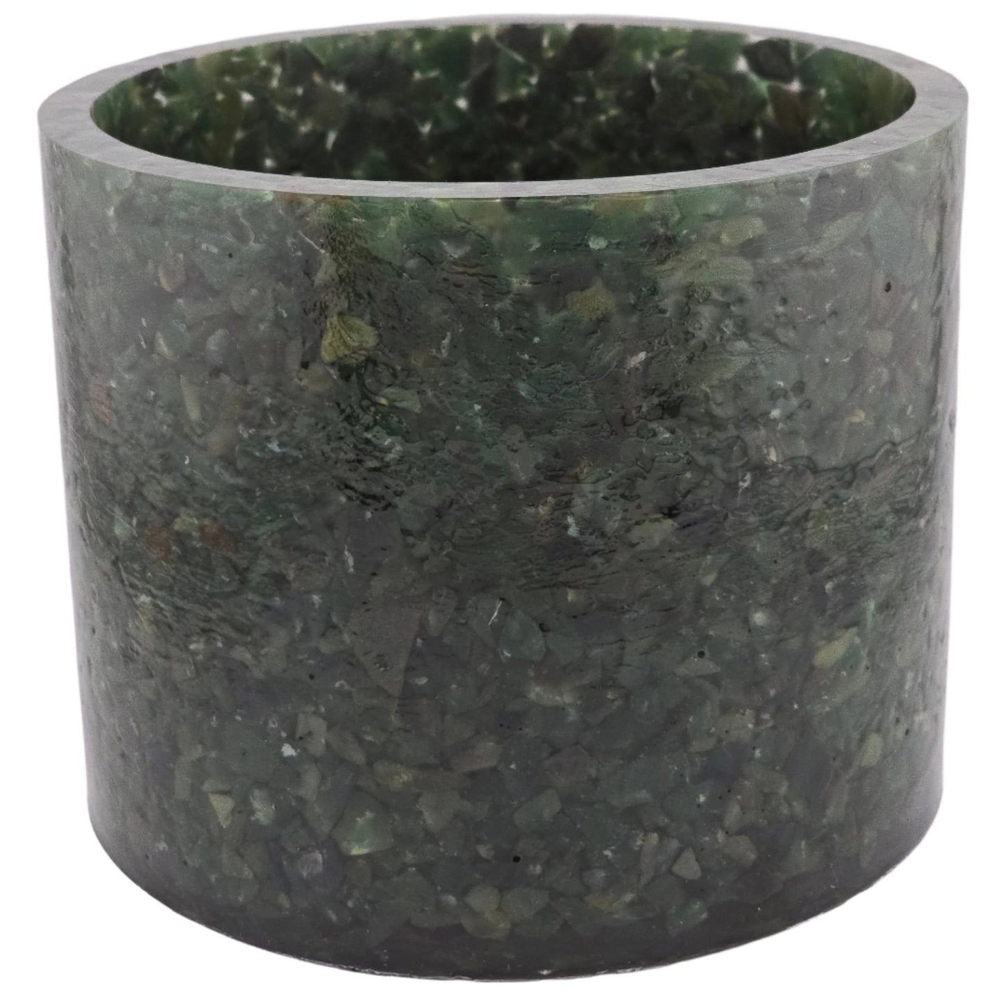 Aventurine 5.9" Planter, natural stone, epoxy resin, Zoom in