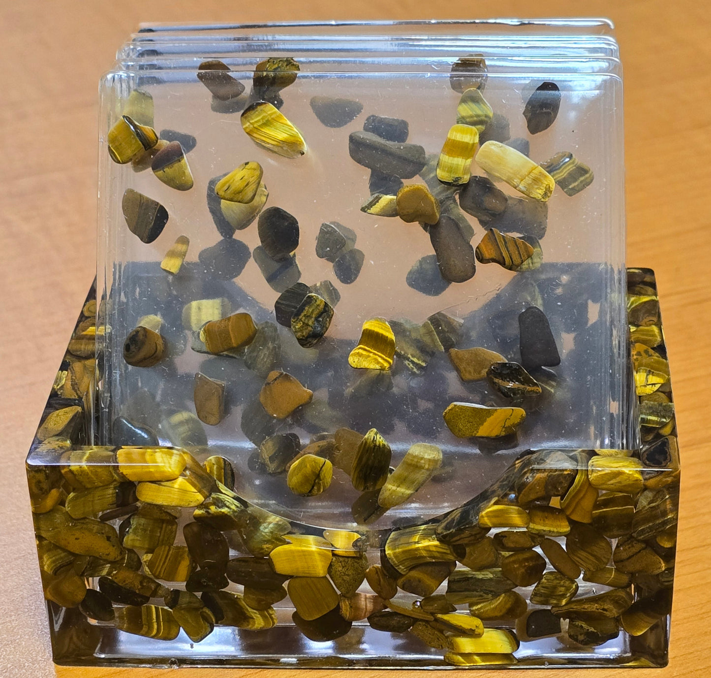 Square Coaster Set - Tiger's Eye