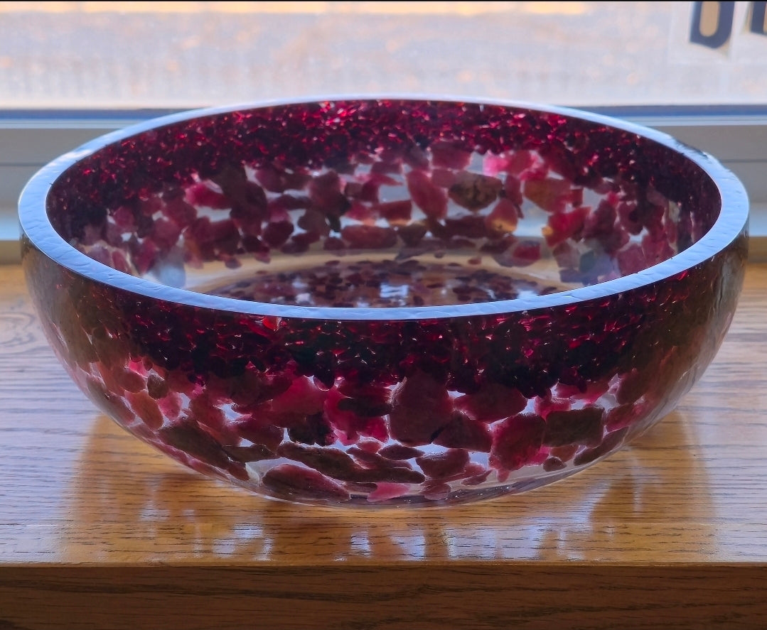 8" Decorative Pairing Bowl - Garnet and Rhodonite