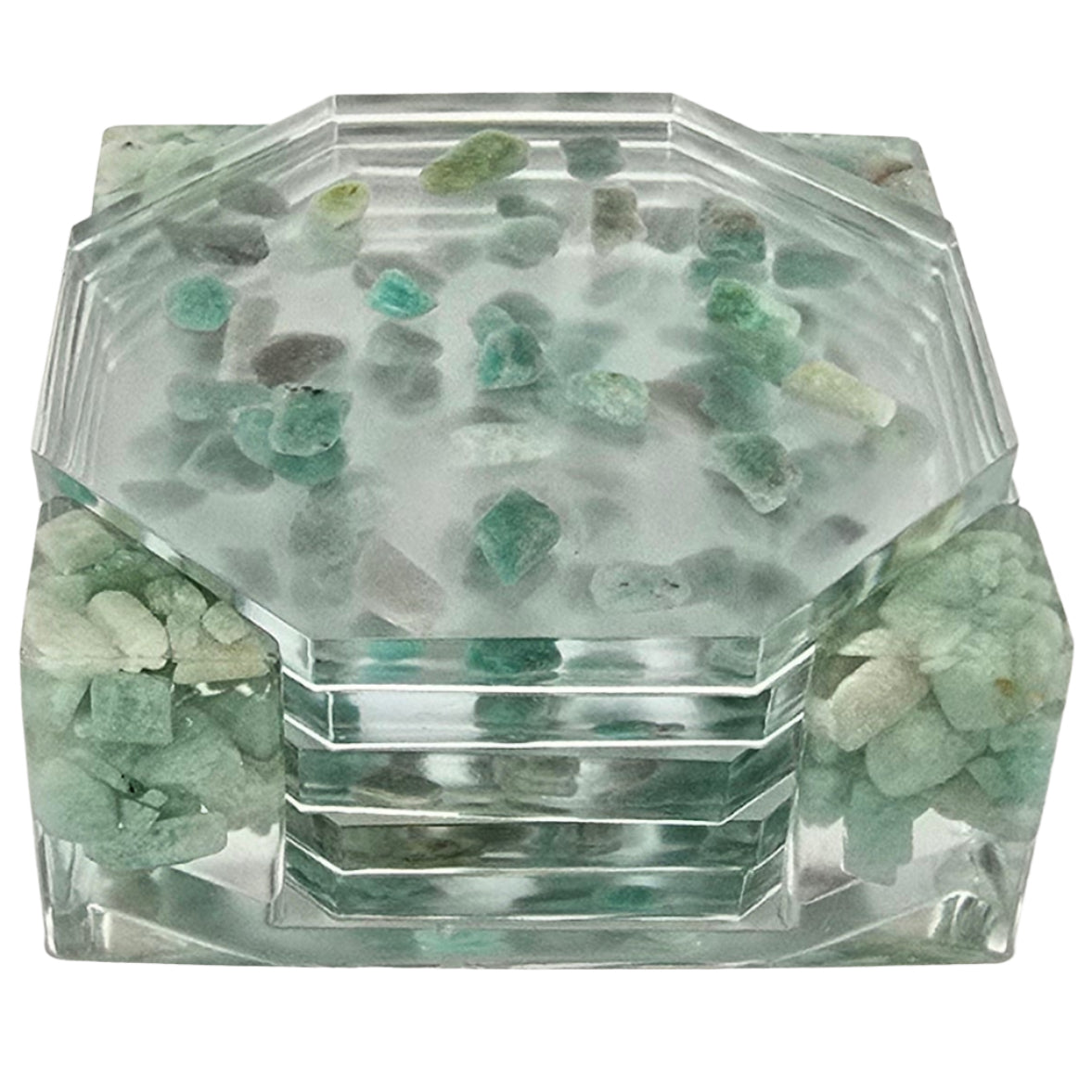 Octagon Coaster Set - Amazonite