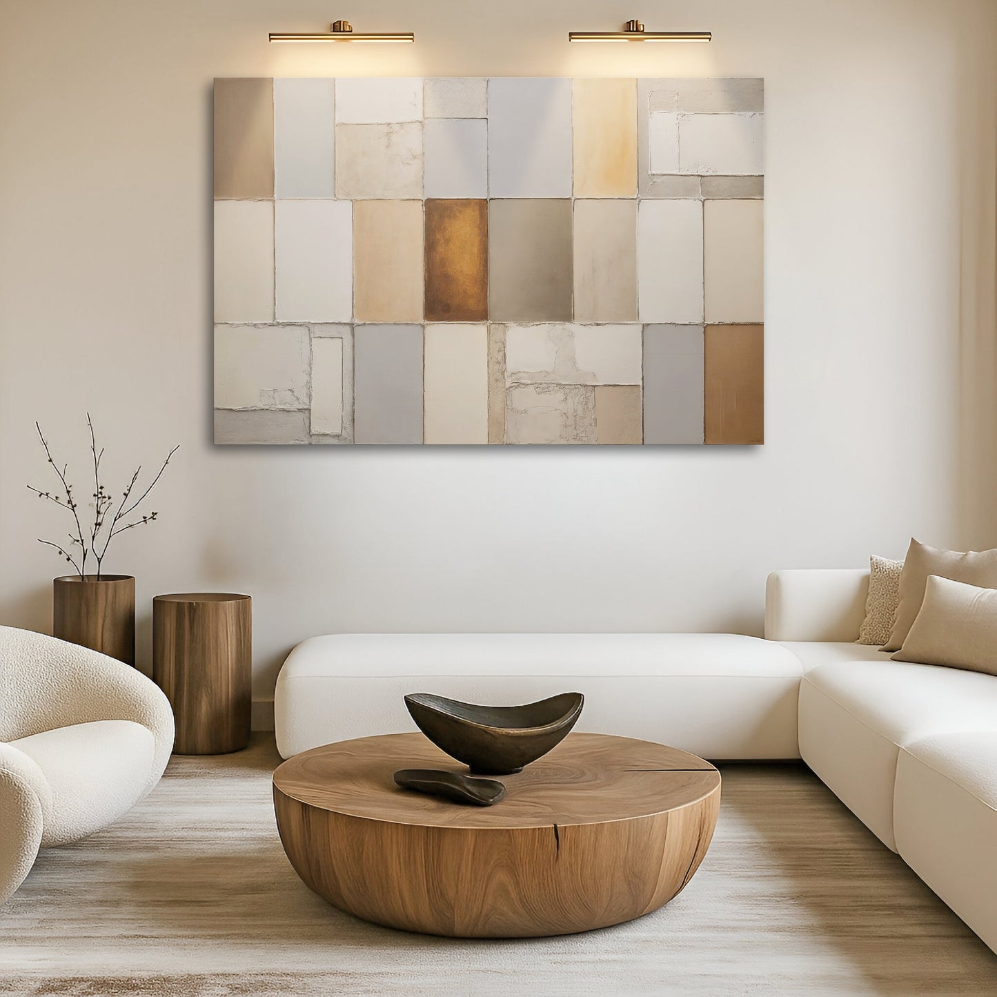 Earth Tones Patchwork Geometric Wall Art