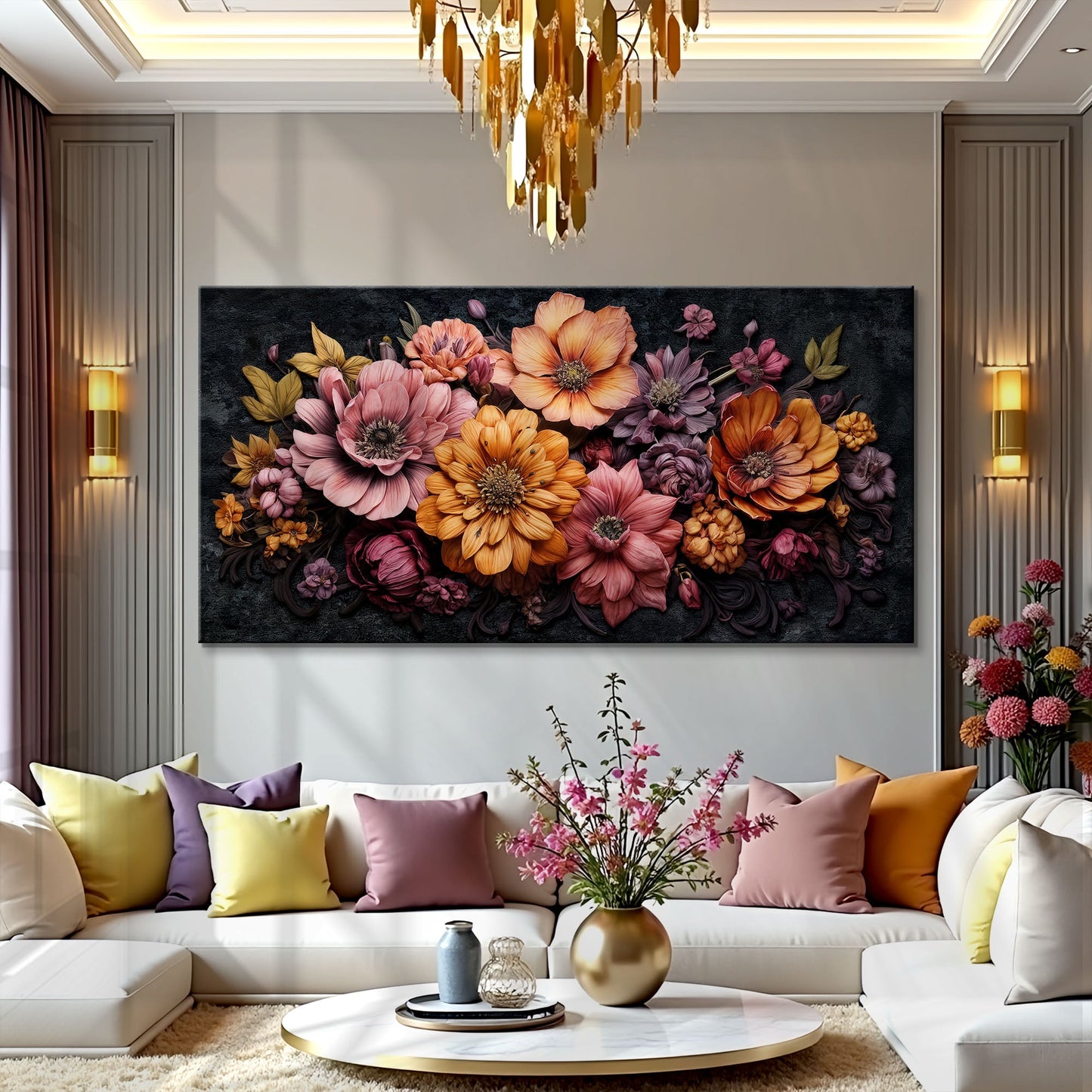 Colorful Floral Realistic Wall Art