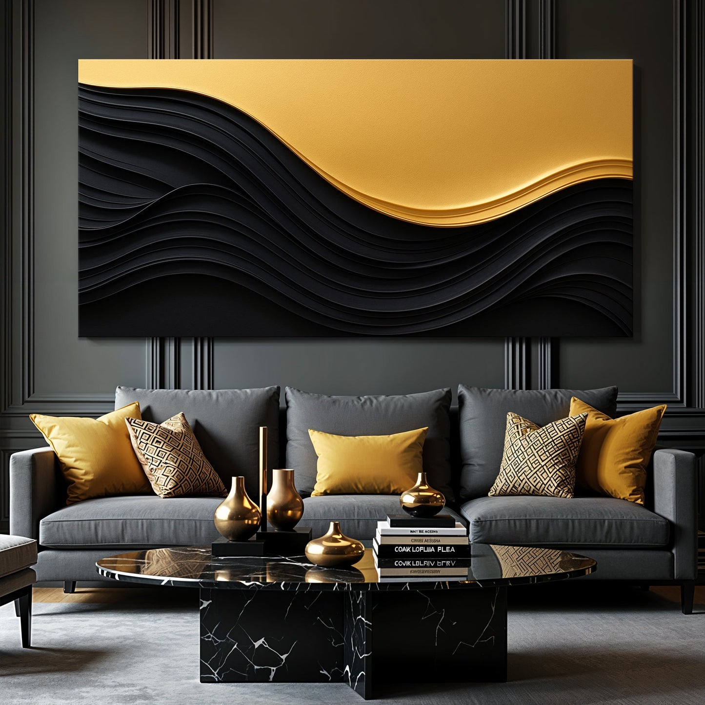 Black And Gold Minimalist Abstract VI
