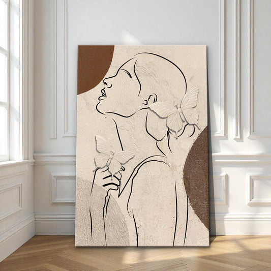 Minimalist Woman Line Art Canvas Wall Art