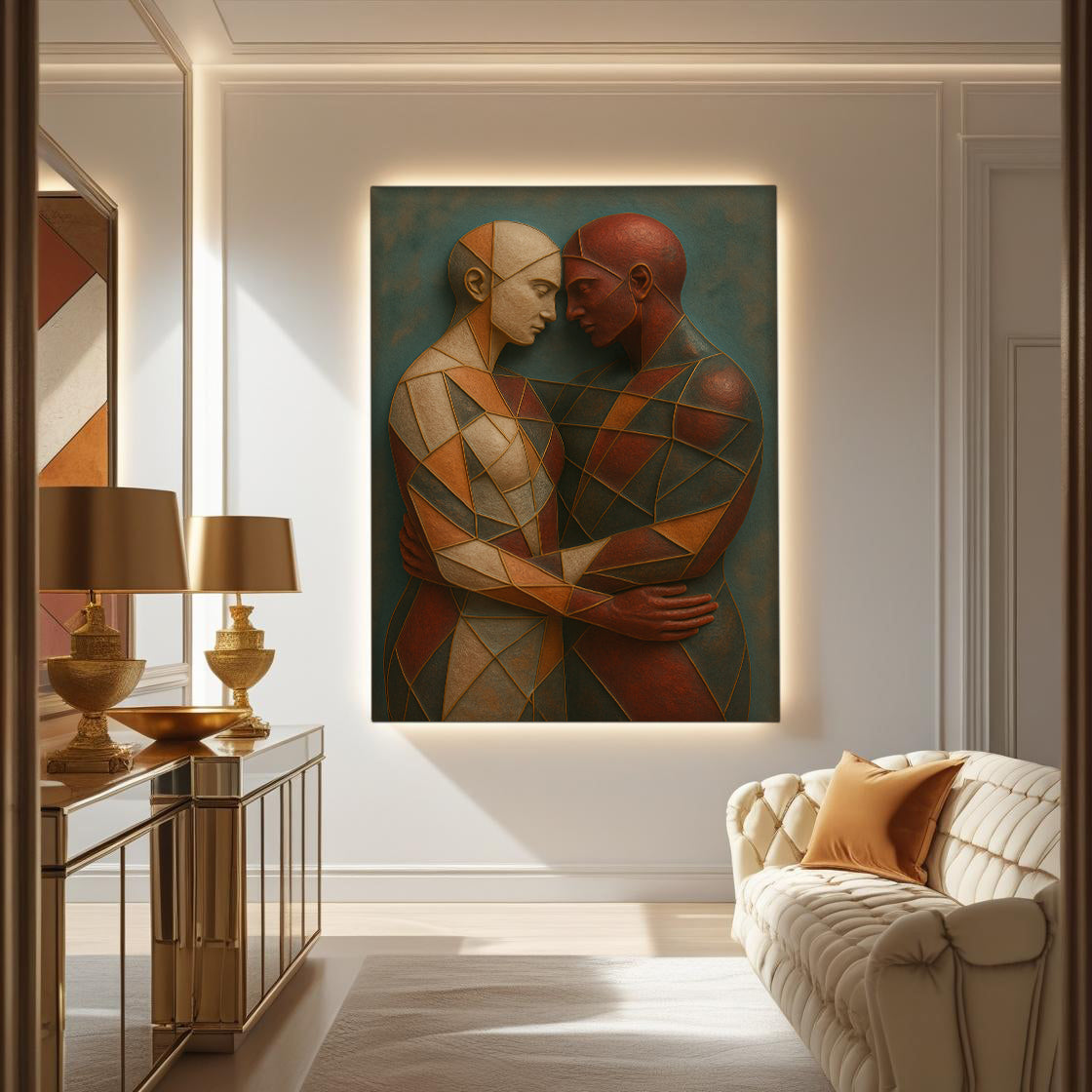 Embrace of Geometry Abstract Wall Art III