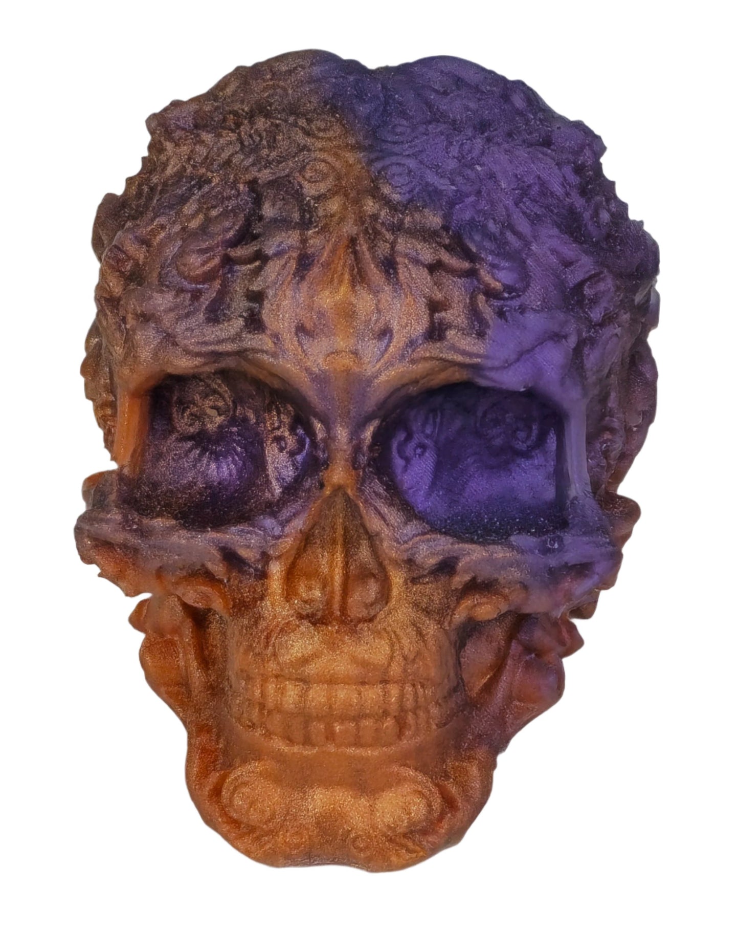 Etched Skull - Dual Color Deep Purple/Myan Gold