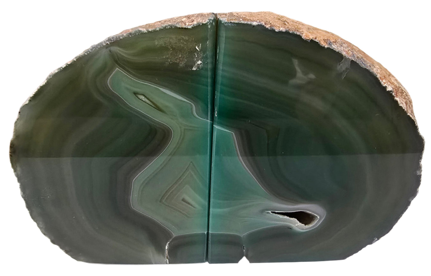 Agate Bookends - Green