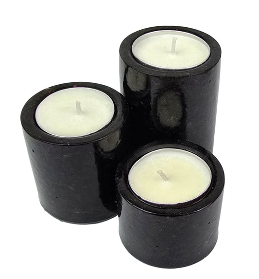 Cylinder Tea Light Set - Garnet