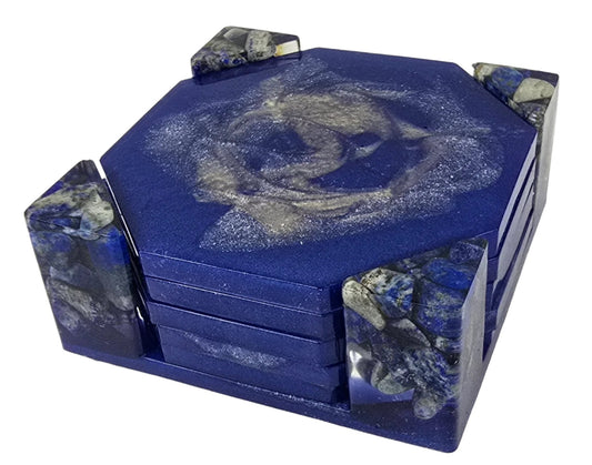 Octagon Coaster Set - Lapis Lazuli